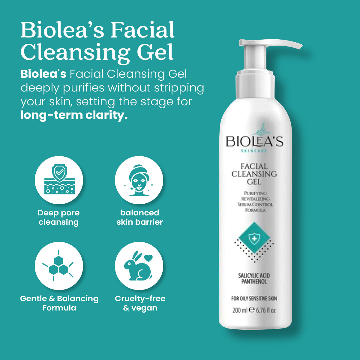 Очищающий гель для лица Biolea